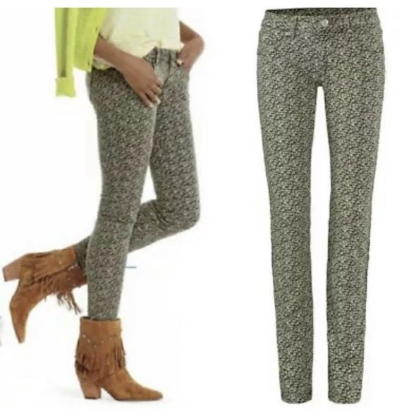 Cabi Ditsy Print Abstract Floral Printed Skinny Jeans 4 - Picture 1 of 8